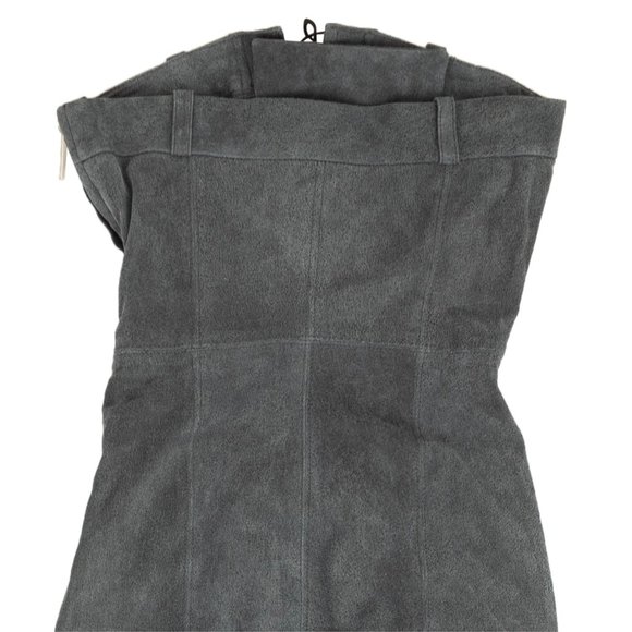 NEW UNRAVEL PROJECT Grey Leather Lace Up Strapless Jumpsuit Size XS $2100 - Picture 4 of 4